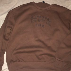 Brown wifey sweater